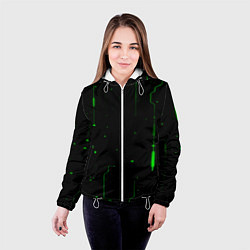 Куртка с капюшоном женская Neon Green Light, цвет: 3D-белый — фото 2