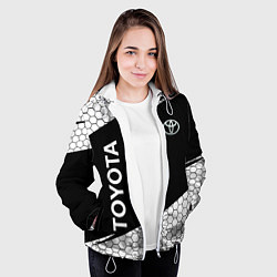 Куртка с капюшоном женская Toyota Sport соты, цвет: 3D-белый — фото 2