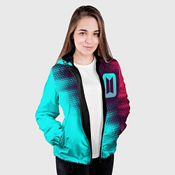 Куртка с капюшоном женская BTS Абстракция, цвет: 3D-черный — фото 2