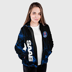 Куртка с капюшоном женская Сааб , Saab, цвет: 3D-черный — фото 2