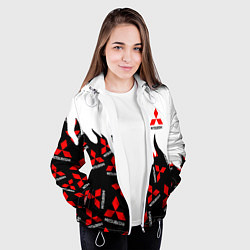 Куртка с капюшоном женская Mitsubishi - Fire Pattern, цвет: 3D-белый — фото 2