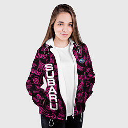 Куртка с капюшоном женская SUBARU STI PATTERN, цвет: 3D-белый — фото 2