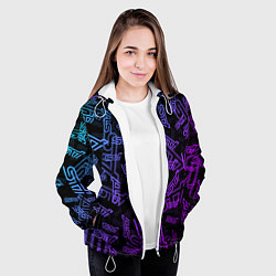 Куртка с капюшоном женская STI NEON PATTERN, цвет: 3D-белый — фото 2