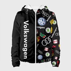 Куртка с капюшоном женская Volkswagen Group Half Pattern, цвет: 3D-белый