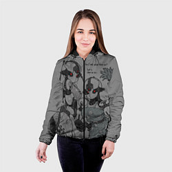Куртка с капюшоном женская Fallout - robot girls, цвет: 3D-черный — фото 2