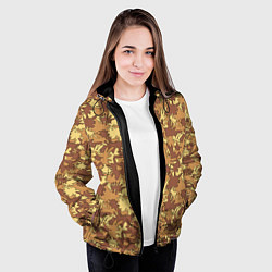 Куртка с капюшоном женская Творческий камуфляж в военном стиле, цвет: 3D-черный — фото 2