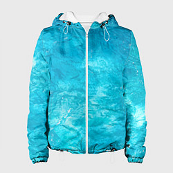 Куртка с капюшоном женская Голубой океан Голубая вода, цвет: 3D-белый