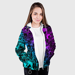 Куртка с капюшоном женская AHEGAO NEON GIRL НЕОНОВЫЙ АХЕГАО, цвет: 3D-белый — фото 2
