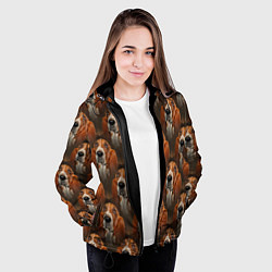 Куртка с капюшоном женская Dog patternt, цвет: 3D-черный — фото 2