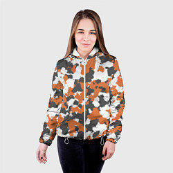 Куртка с капюшоном женская Orange Camo, цвет: 3D-белый — фото 2