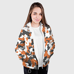 Куртка с капюшоном женская Orange Camo, цвет: 3D-белый — фото 2