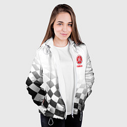 Куртка с капюшоном женская YAMAHA ФИНИШНЫЙ ФЛАГ, цвет: 3D-белый — фото 2