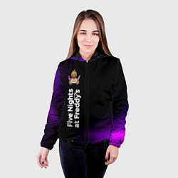 Куртка с капюшоном женская ФНАФ - ЧИКА Космос Вертикально, цвет: 3D-черный — фото 2