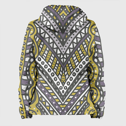 Женская куртка Абстрактный узор в стиле дудл Желтый, серый и белы / 3D-Черный – фото 2