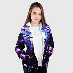 Куртка с капюшоном женская Соты - 3d, цвет: 3D-белый — фото 2