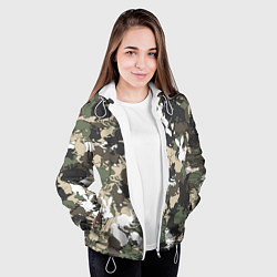 Куртка с капюшоном женская Камуфляж с кроликами, цвет: 3D-белый — фото 2