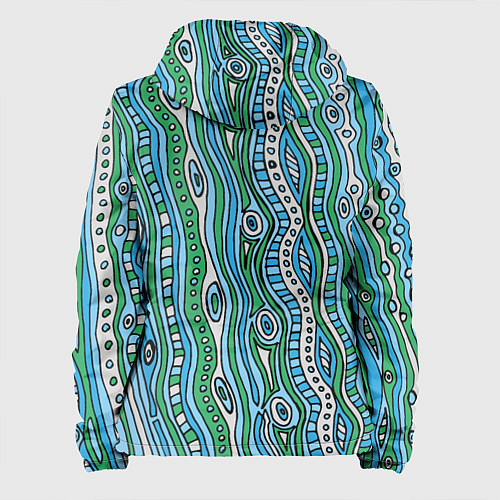 Женская куртка Разноцветная абстракция в стиле дудл Волны, линии, / 3D-Черный – фото 2