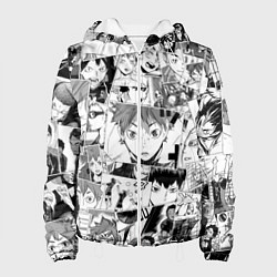 Куртка с капюшоном женская Волейбол!! pattern, цвет: 3D-белый