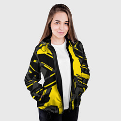 Куртка с капюшоном женская Абстракция Город, цвет: 3D-черный — фото 2