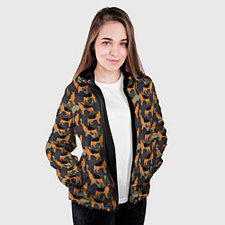 Куртка с капюшоном женская Немецкие Военные Овчарки Кинолог, цвет: 3D-черный — фото 2