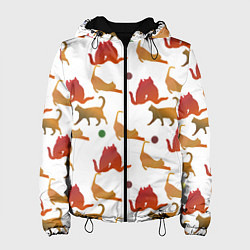 Куртка с капюшоном женская Cats cats cats, цвет: 3D-черный