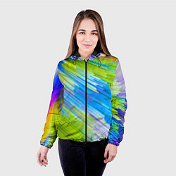 Куртка с капюшоном женская Color vanguard pattern Raster, цвет: 3D-черный — фото 2