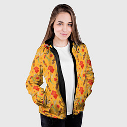 Куртка с капюшоном женская Георгиевская ленточка, Вечный огонь, цветок, медал, цвет: 3D-черный — фото 2