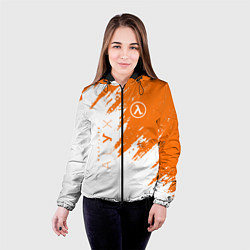 Куртка с капюшоном женская Half-life texture, цвет: 3D-черный — фото 2