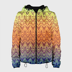 Куртка с капюшоном женская Модный современный узор зигзаг, цвет: 3D-черный