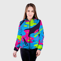 Куртка с капюшоном женская Color abstract pattern Summer, цвет: 3D-черный — фото 2