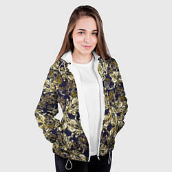 Куртка с капюшоном женская Узоры и листья, цвет: 3D-белый — фото 2