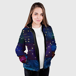 Куртка с капюшоном женская Самые известные созвездия Северного полушария лето, цвет: 3D-черный — фото 2