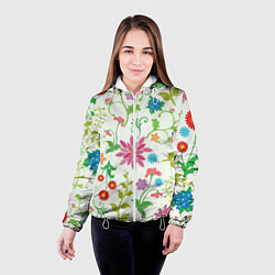 Куртка с капюшоном женская Поле полевых цветов, цвет: 3D-белый — фото 2