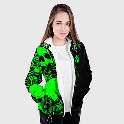 Куртка с капюшоном женская Сабатон sabaton черепа, цвет: 3D-белый — фото 2