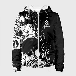 Куртка с капюшоном женская Sabaton - сабатон черепа, цвет: 3D-белый