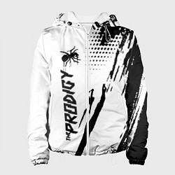 Куртка с капюшоном женская The prodigy - логотип, цвет: 3D-белый