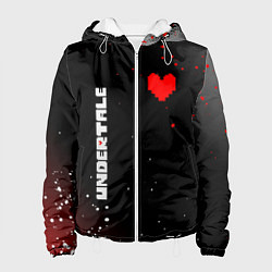 Куртка с капюшоном женская Undertale брызги красок, цвет: 3D-белый