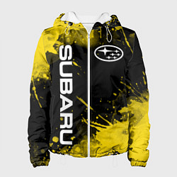 Куртка с капюшоном женская СУБАРУ - SUBARU Желтые пятна, цвет: 3D-белый