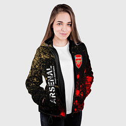 Куртка с капюшоном женская АРСЕНАЛ Arsenal Pro Football Краска, цвет: 3D-черный — фото 2