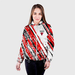 Куртка с капюшоном женская CHICAGO BULLS ЧИКАГО БУЛЛС, цвет: 3D-белый — фото 2