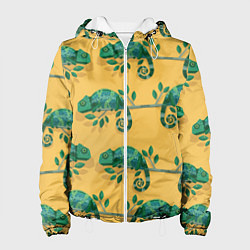 Куртка с капюшоном женская Хамелеон принт, цвет: 3D-белый