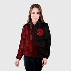 Куртка с капюшоном женская МАНЧЕСТЕР ЮНАЙТЕД Спрей, цвет: 3D-черный — фото 2