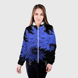 Куртка с капюшоном женская Абстрактный морозный узор Abstract frost pattern, цвет: 3D-белый — фото 2