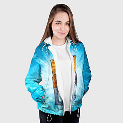 Куртка с капюшоном женская IN COLD logo with blue ice, цвет: 3D-белый — фото 2