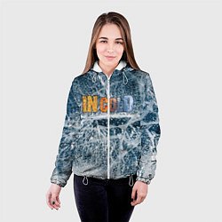Куртка с капюшоном женская IN COLD horizontal logo with ice, цвет: 3D-белый — фото 2