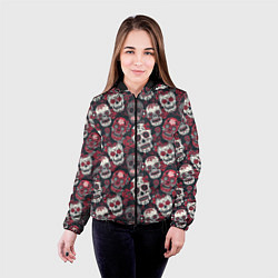 Куртка с капюшоном женская День мертвых Черепа Мексика, цвет: 3D-черный — фото 2