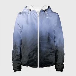 Куртка с капюшоном женская Лес в ночи, цвет: 3D-белый