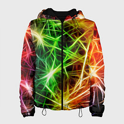 Куртка с капюшоном женская РАЗНОЦВЕТНЫЙ САЛЮТ, цвет: 3D-черный