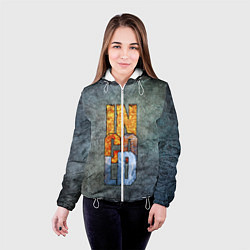 Куртка с капюшоном женская IN COLD logo on a gray background, цвет: 3D-белый — фото 2
