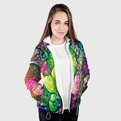 Куртка с капюшоном женская Токсичный принт, цвет: 3D-белый — фото 2